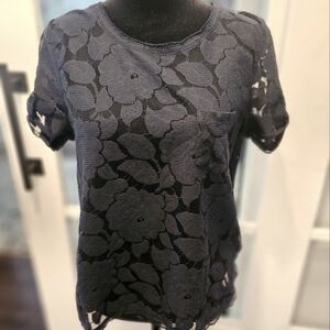 Gilly Hicks Midnight Blue Lace Top - Sz L
